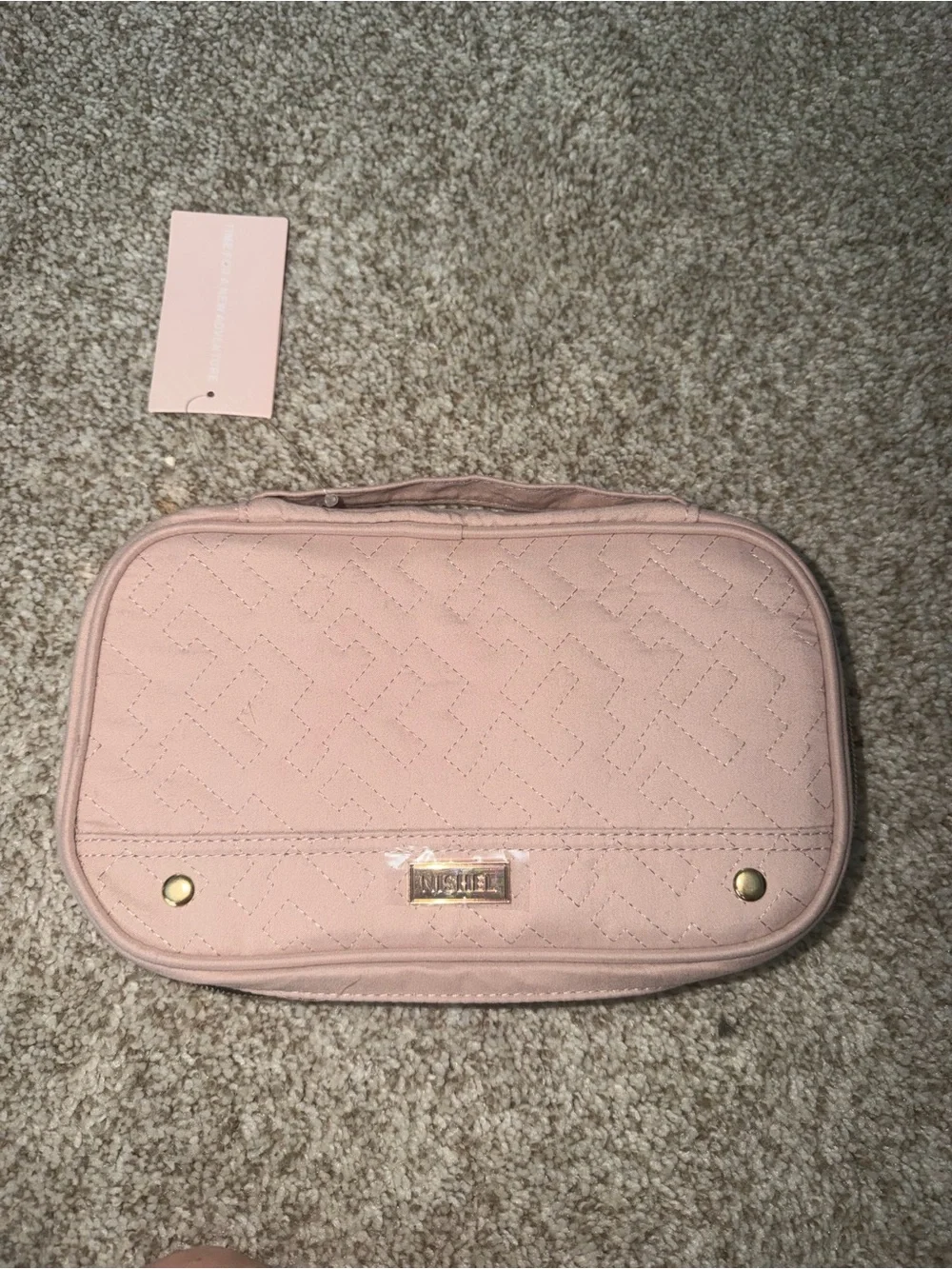 Nishel Blush Quilted Women's Cosmetic Bag